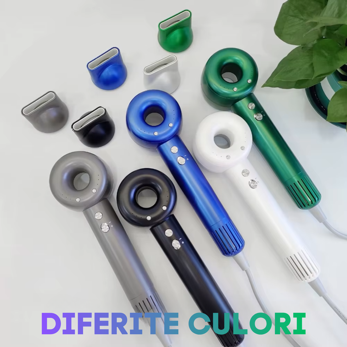 Uscator de par profesional silentios cu ioni negativi de la TrustTech Anti-Frizz