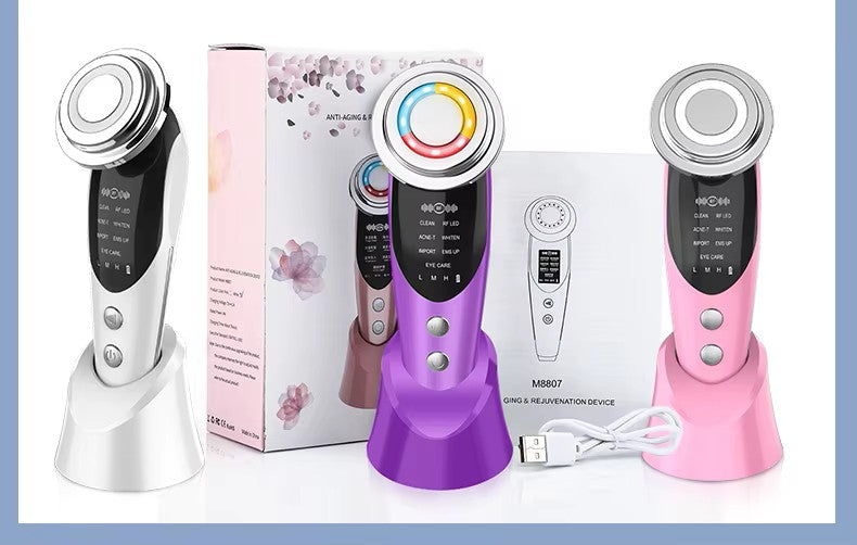 Aparat facial TrustTech 7-in-1 pentru ingrijire si rejuvenare, masaj lifting fata si gat