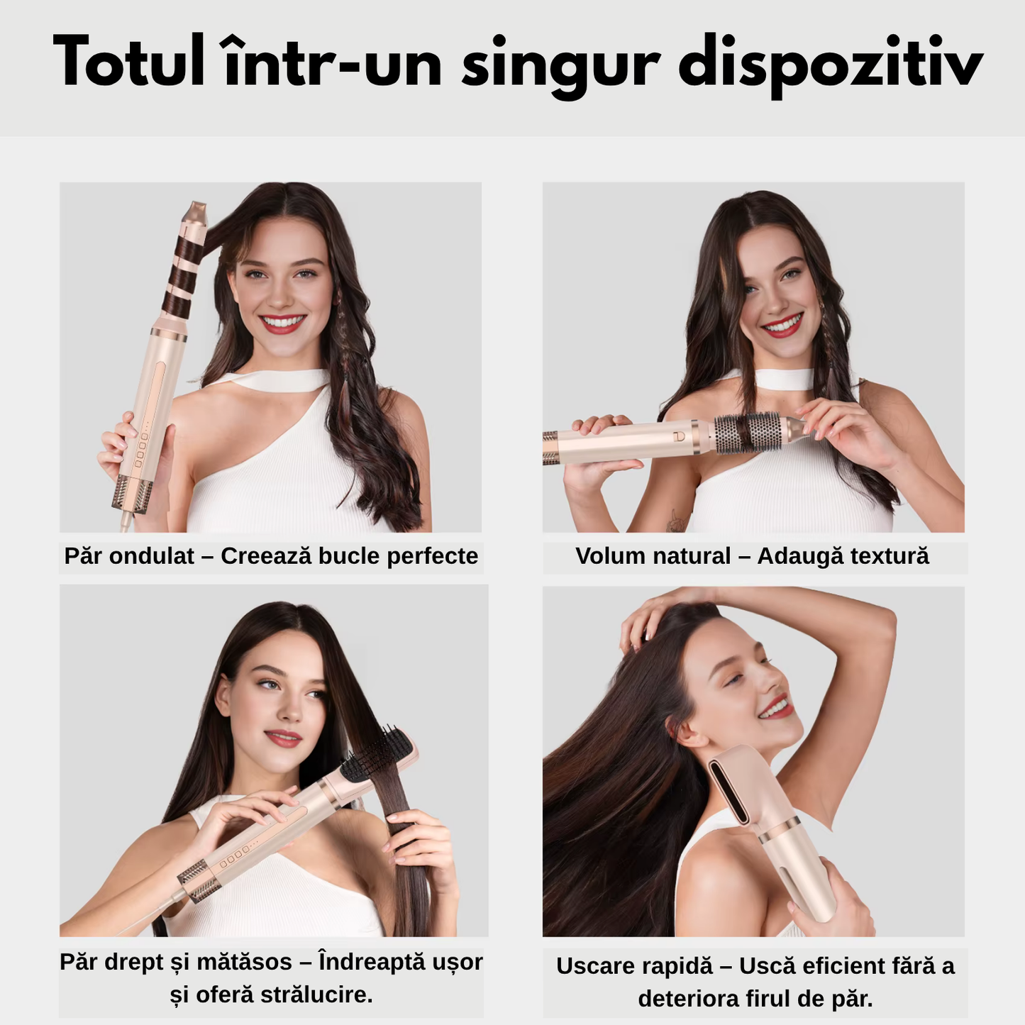 Perie electrică și uscător păr 6in1 TrustTech