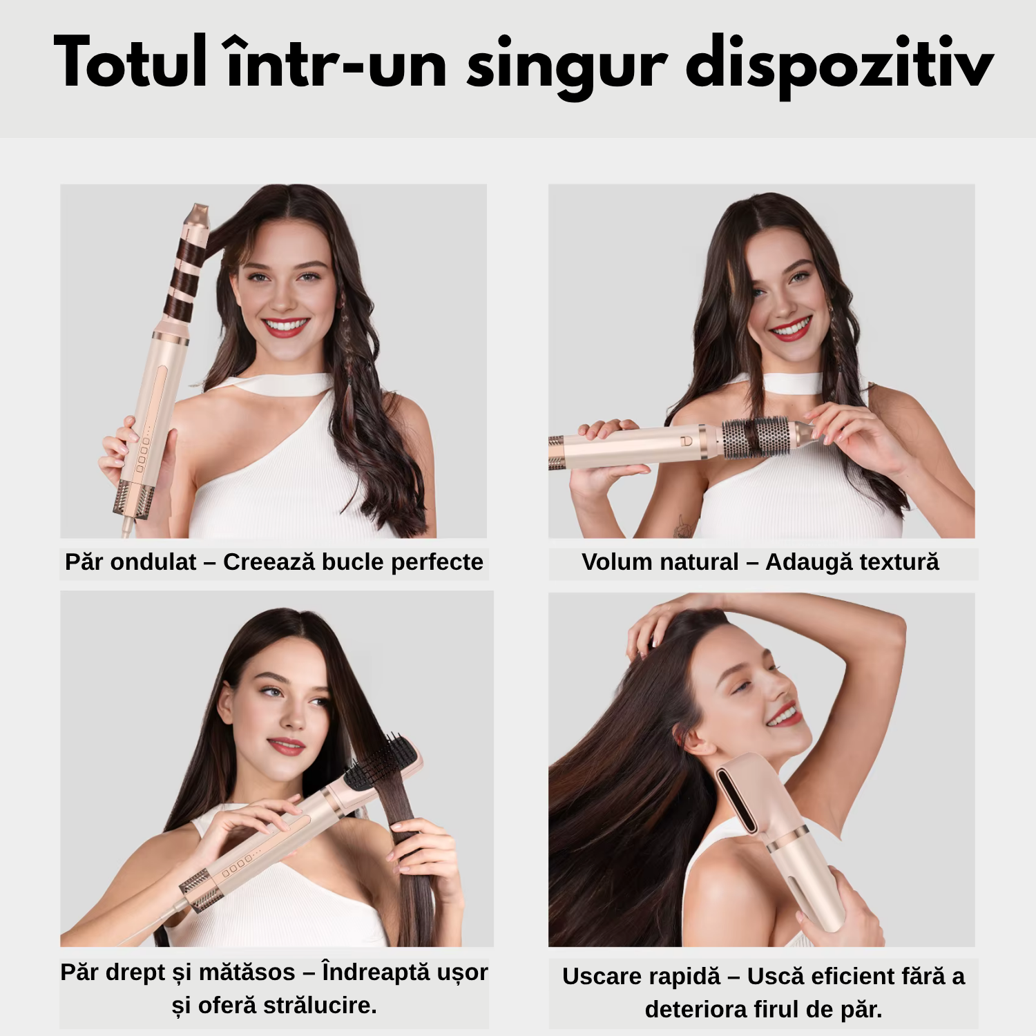 Perie electrică și uscător păr 6in1 TrustTech