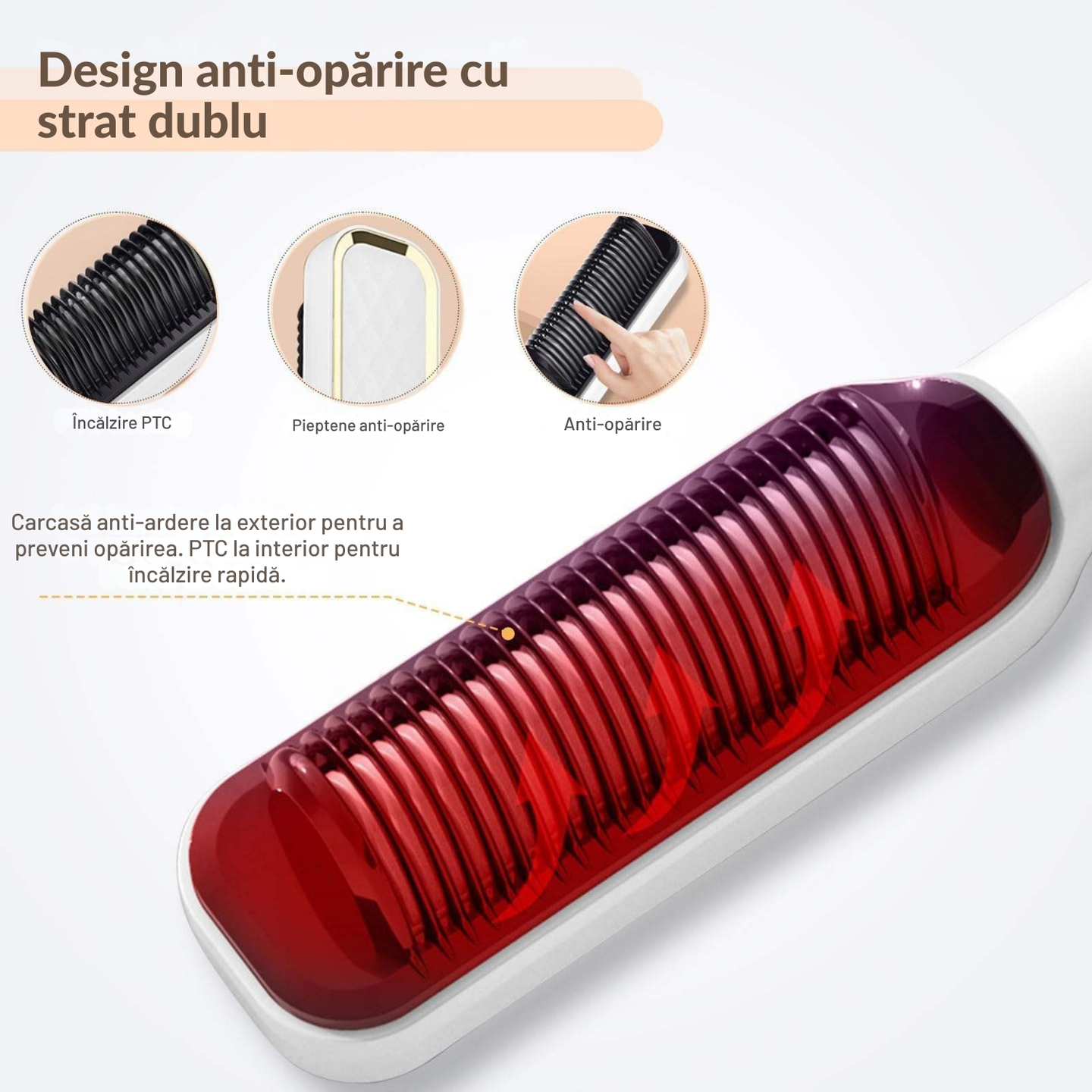 TrustTech Perie electrica pentru indreptat parul 45W