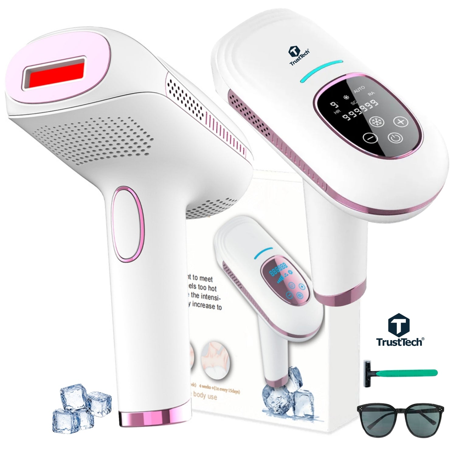 Epilator IPL TrustTech Ice Cooling  epilare definitiva fara durere