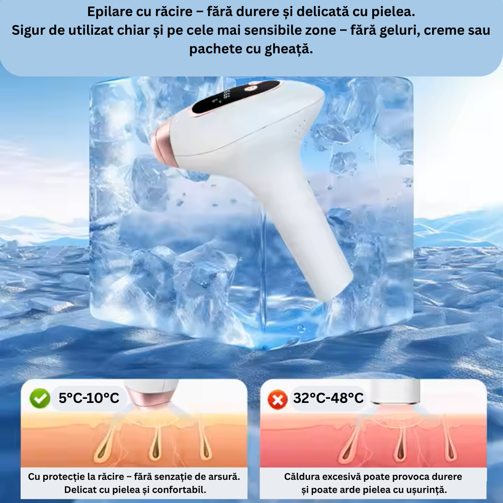 Epilator IPL TrustTech 3 Moduri Epilare Definitiva -Rejuvenare-Reducere Acnee, Racire cu gheata