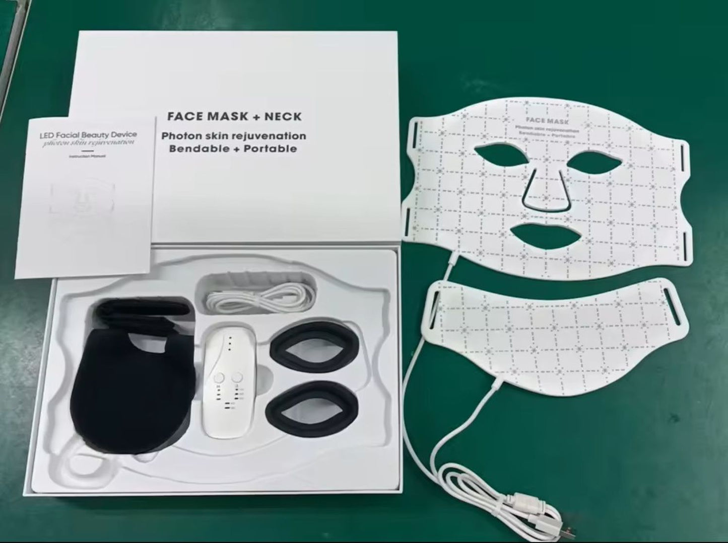 Masca faciala LED fotonica 7 culori pentru fata si gat