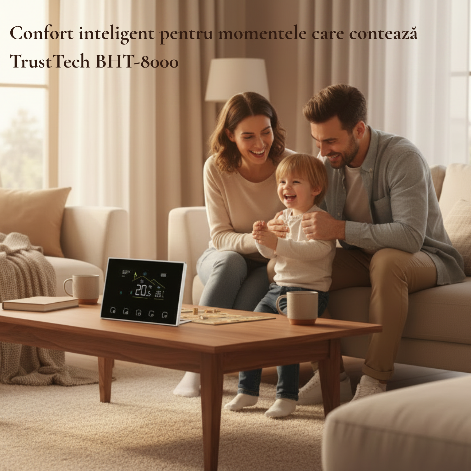 Termostat Inteligent Wi-FI Smart TrustTech 8000 RF