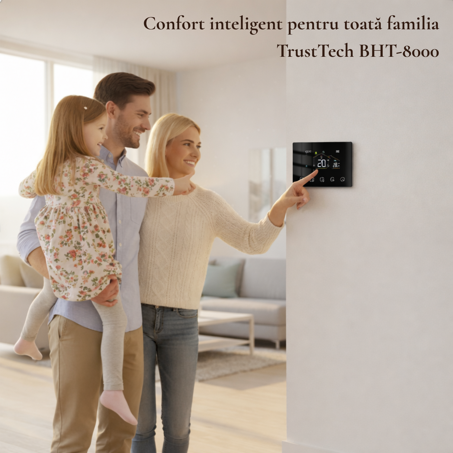 Termostat Inteligent Wi-FI Smart TrustTech 8000 RF