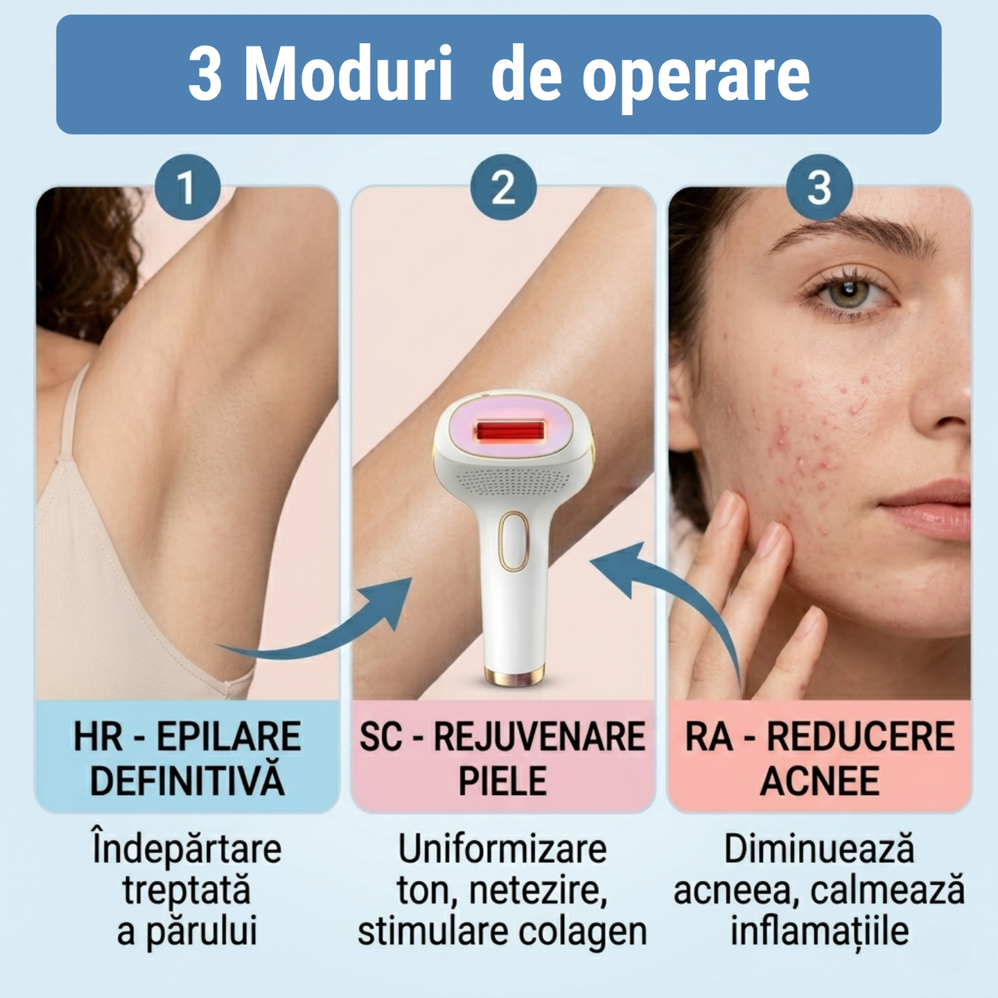 Epilator IPL TrustTech Ice Cooling  epilare definitiva fara durere