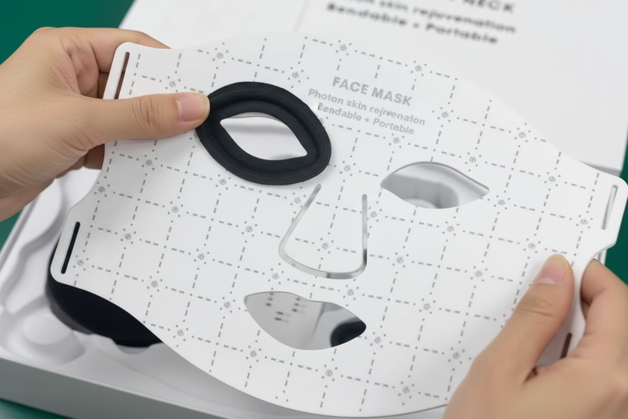 Masca faciala LED fotonica 7 culori pentru fata si gat incarcator TrustTech Inclus