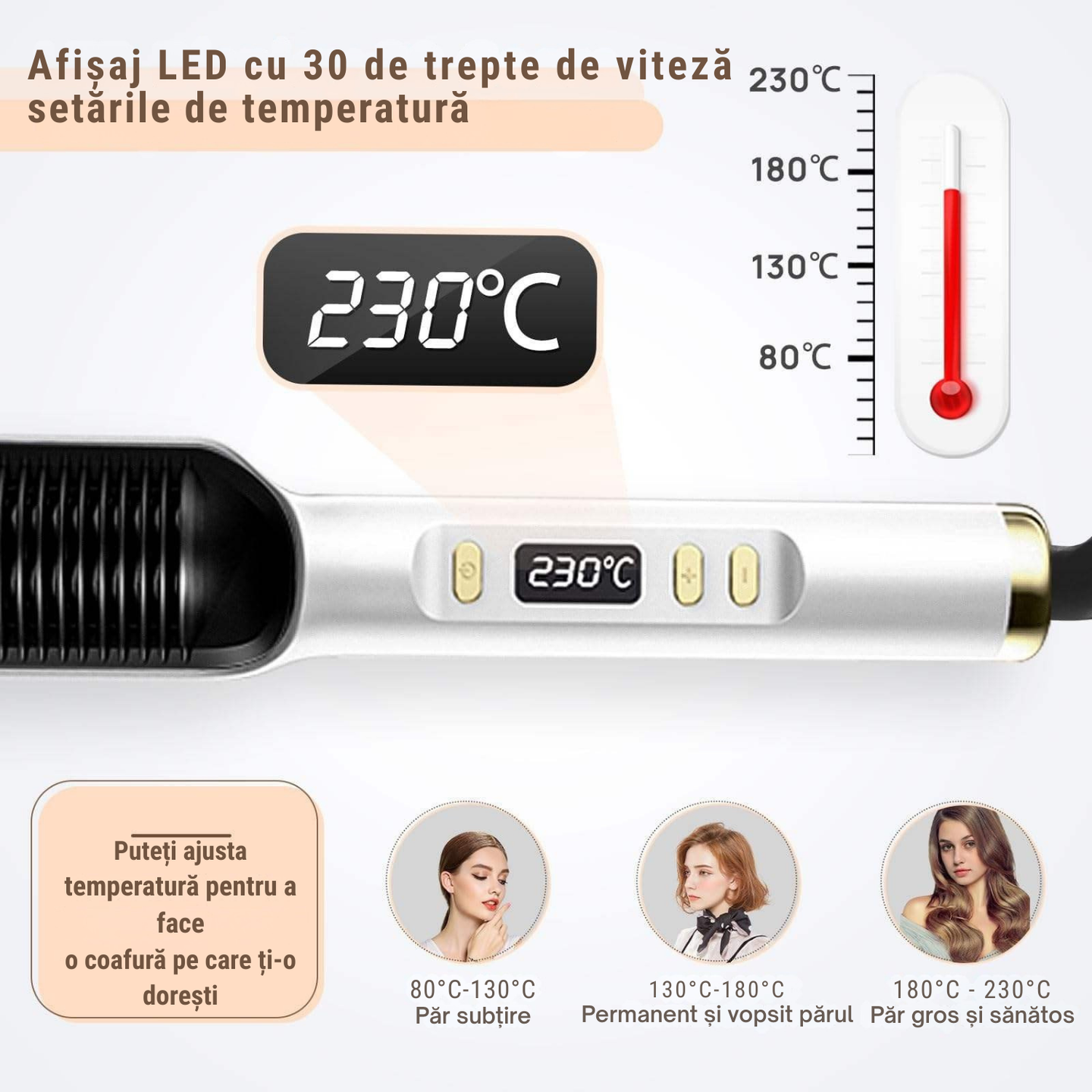 TrustTech Perie electrica pentru indreptat parul 45W