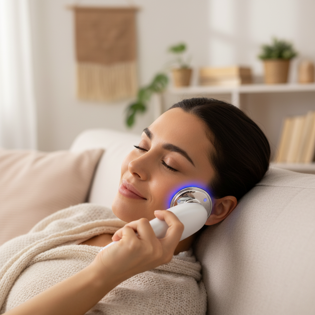Aparat facial TrustTech 7-in-1 pentru ingrijire si rejuvenare, masaj lifting fata si gat