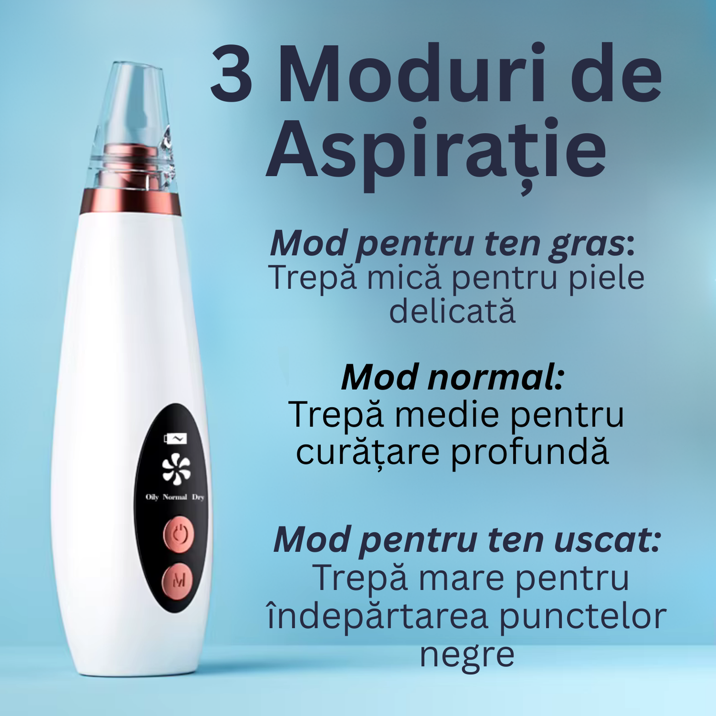 Aspirator Profesional pentru Puncte Negre –  Îndepărtare Acnee, Curățare Ten