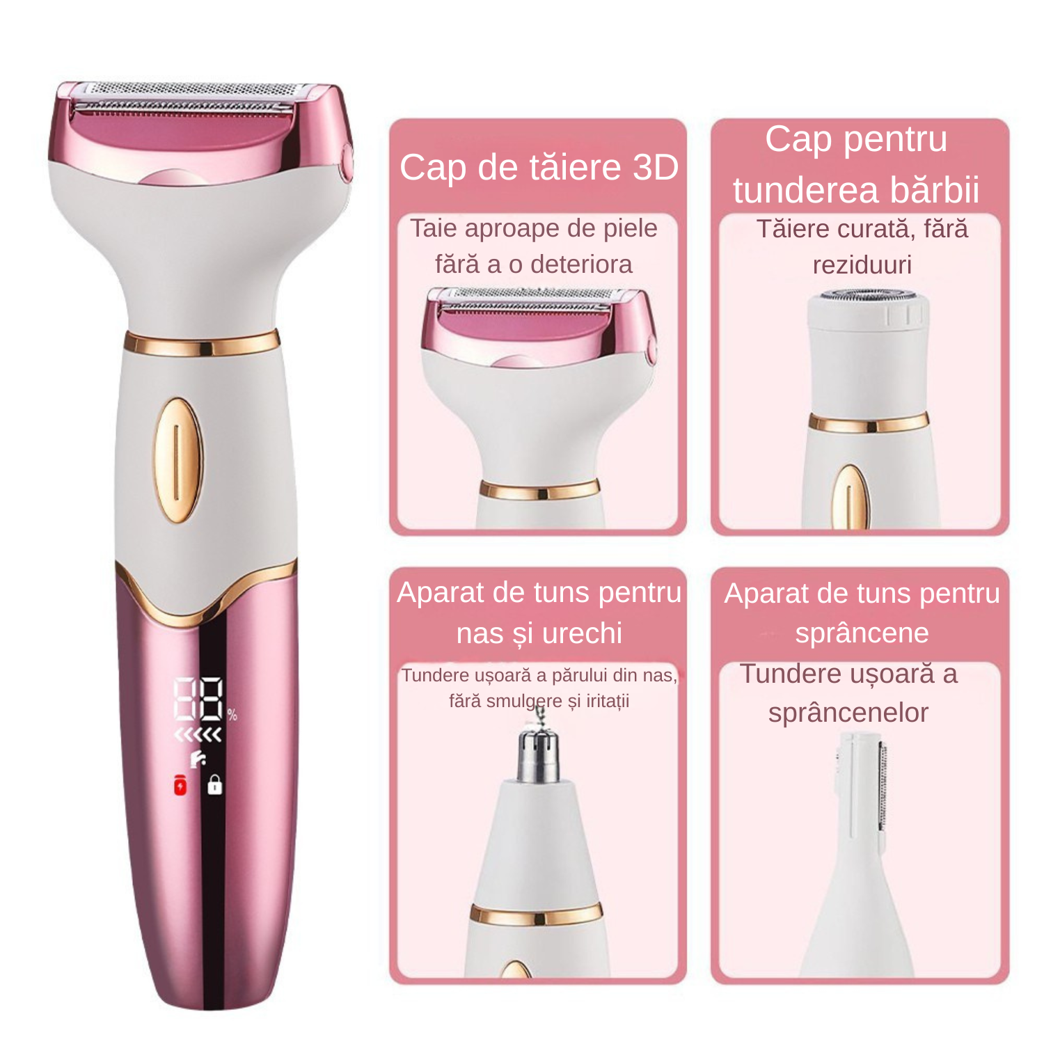 Aparat de Ras Electric TrustTech Femei, Epilator Corporal Umed / Uscat