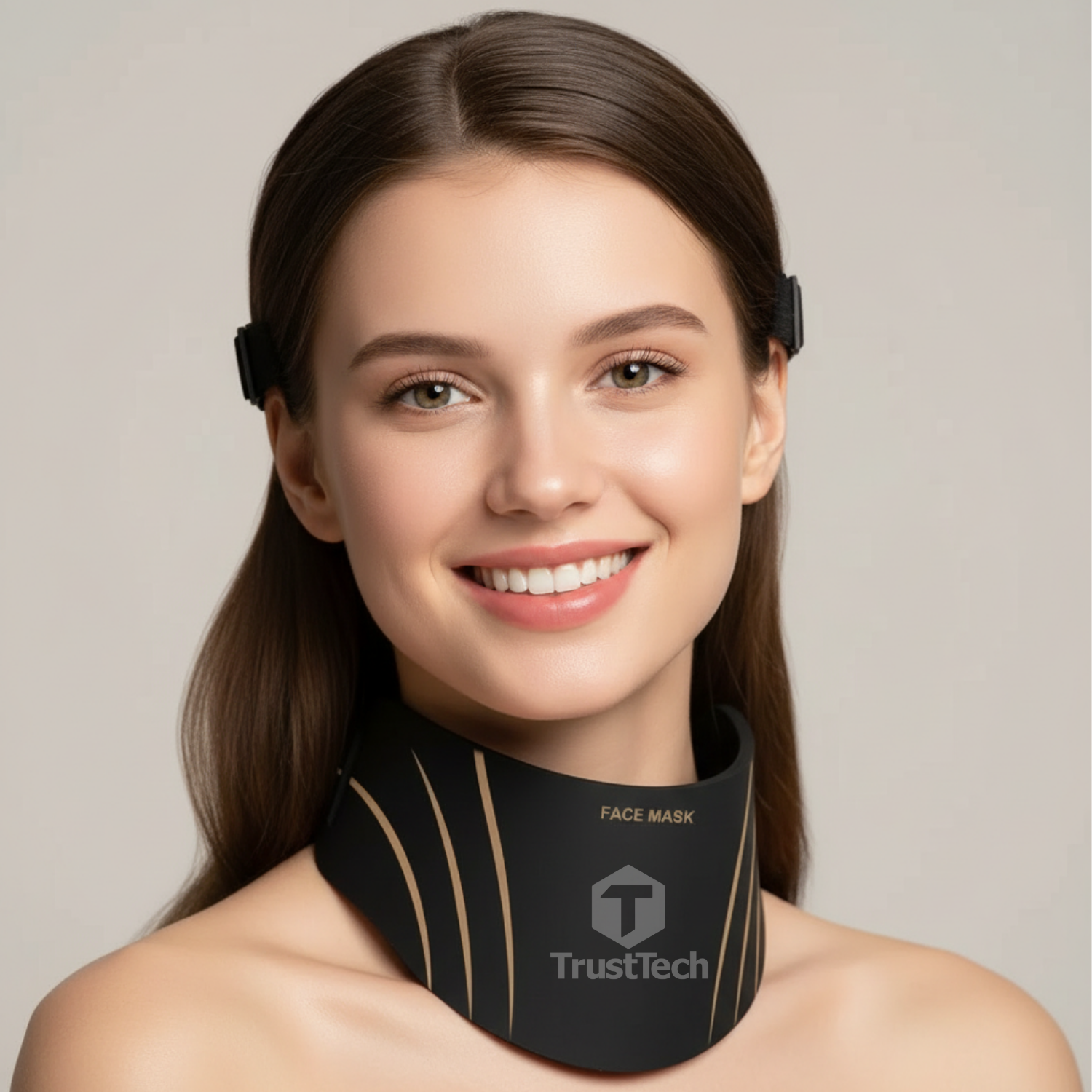 Masca faciala LED fotonica 7 culori pentru fata si gat incarcator TrustTech Inclus