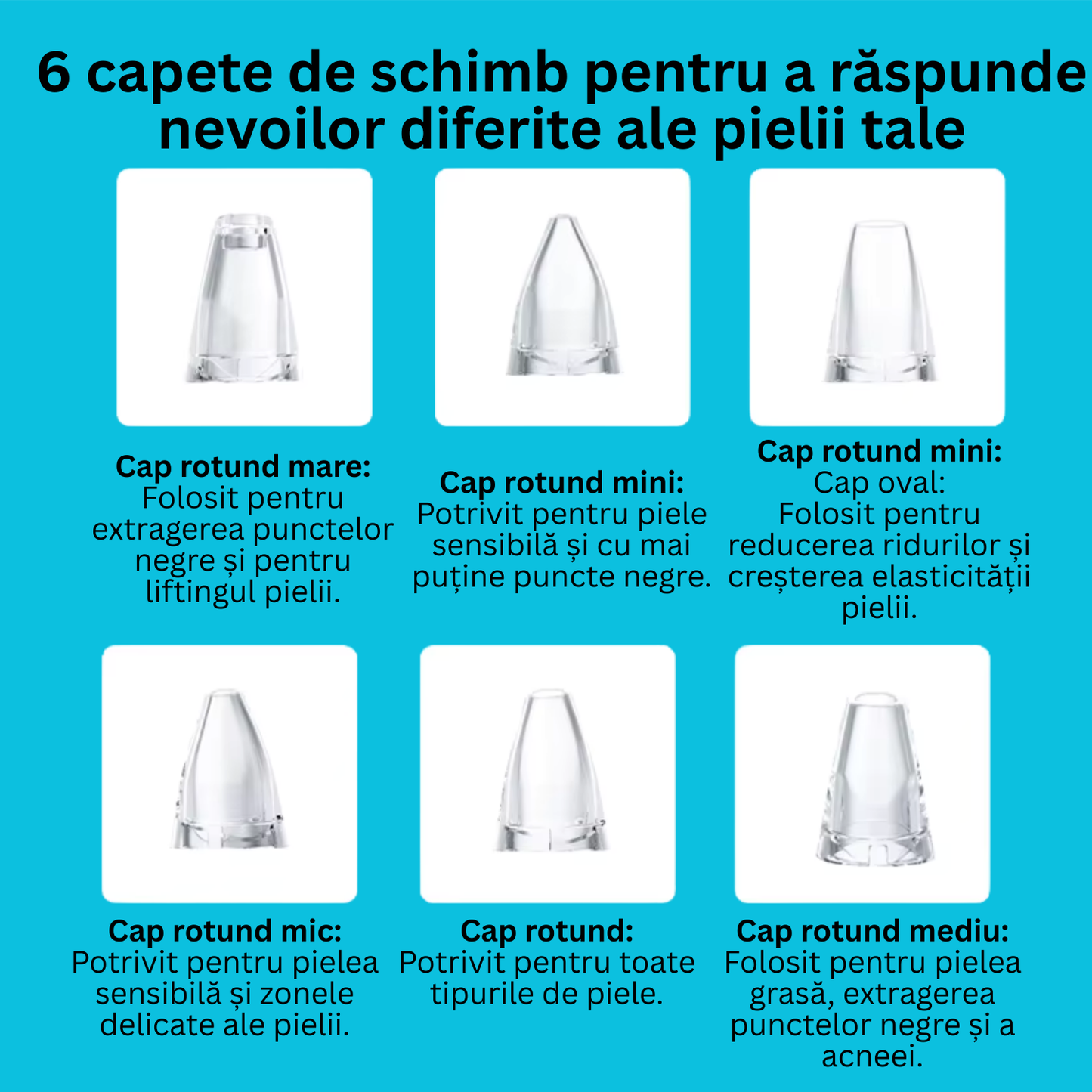 Aspirator Profesional pentru Puncte Negre –  Îndepărtare Acnee, Curățare Ten