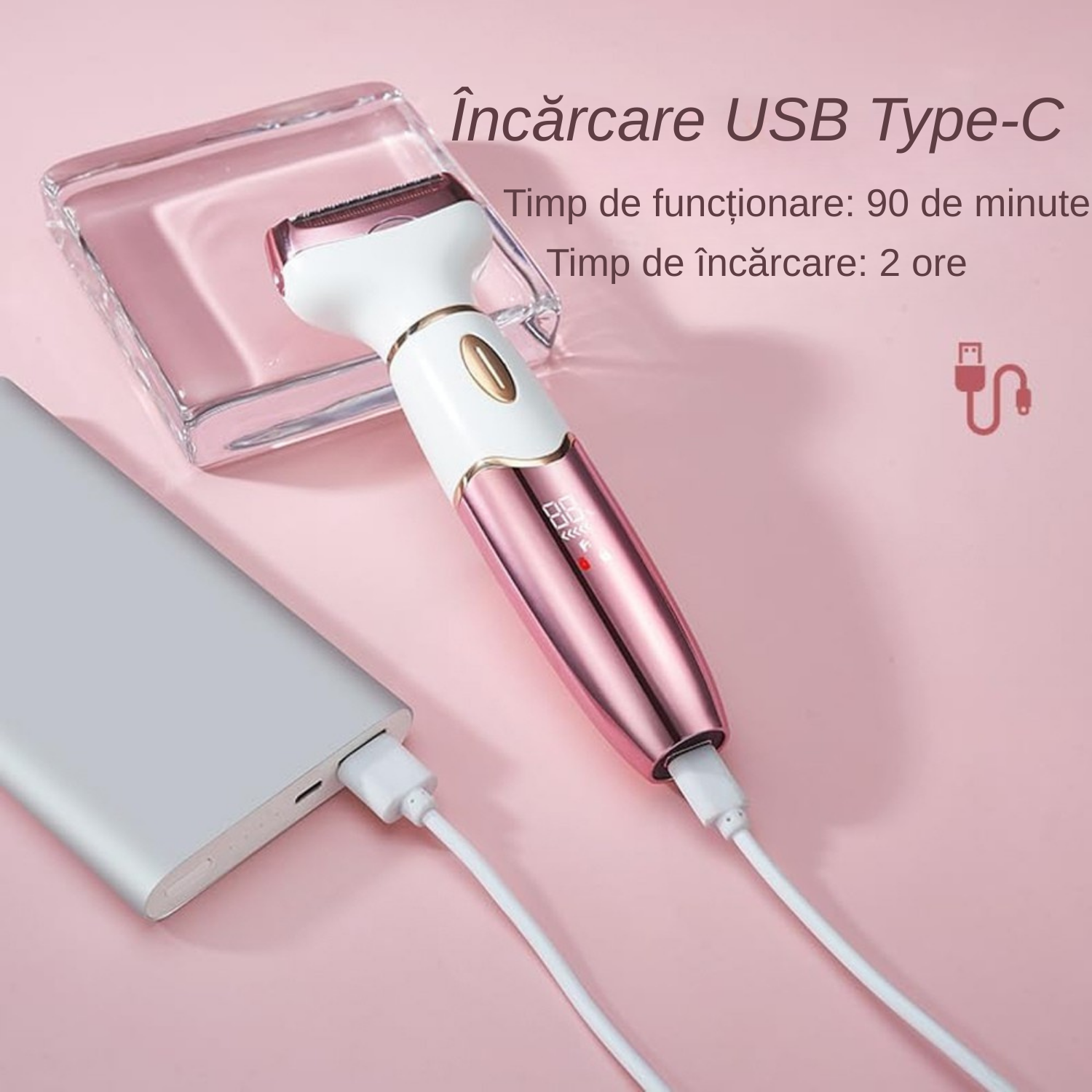 Aparat de Ras Electric TrustTech Femei, Epilator Corporal Umed / Uscat
