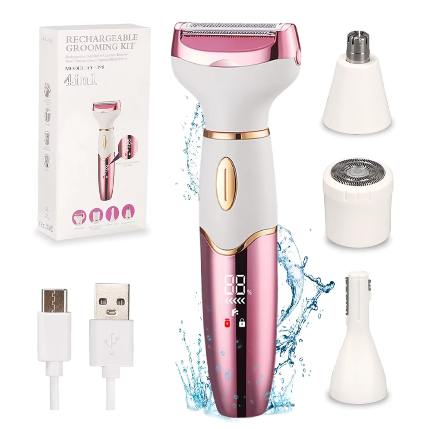 Aparat de Ras Electric TrustTech Femei, Epilator Corporal Umed / Uscat