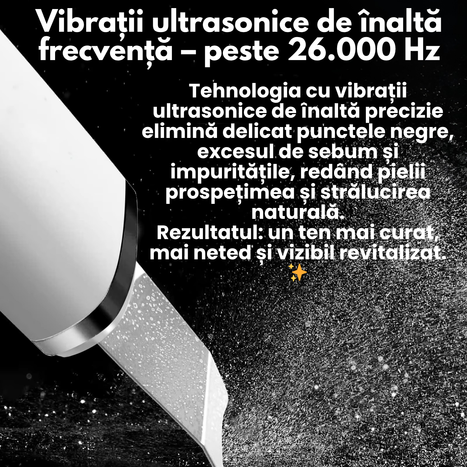 Scrubber Curatat piele Ultrasonic 4-in-1 TrustTech cu ionizare si EMS– Spatula Profesionala pentru Curatare Faciala