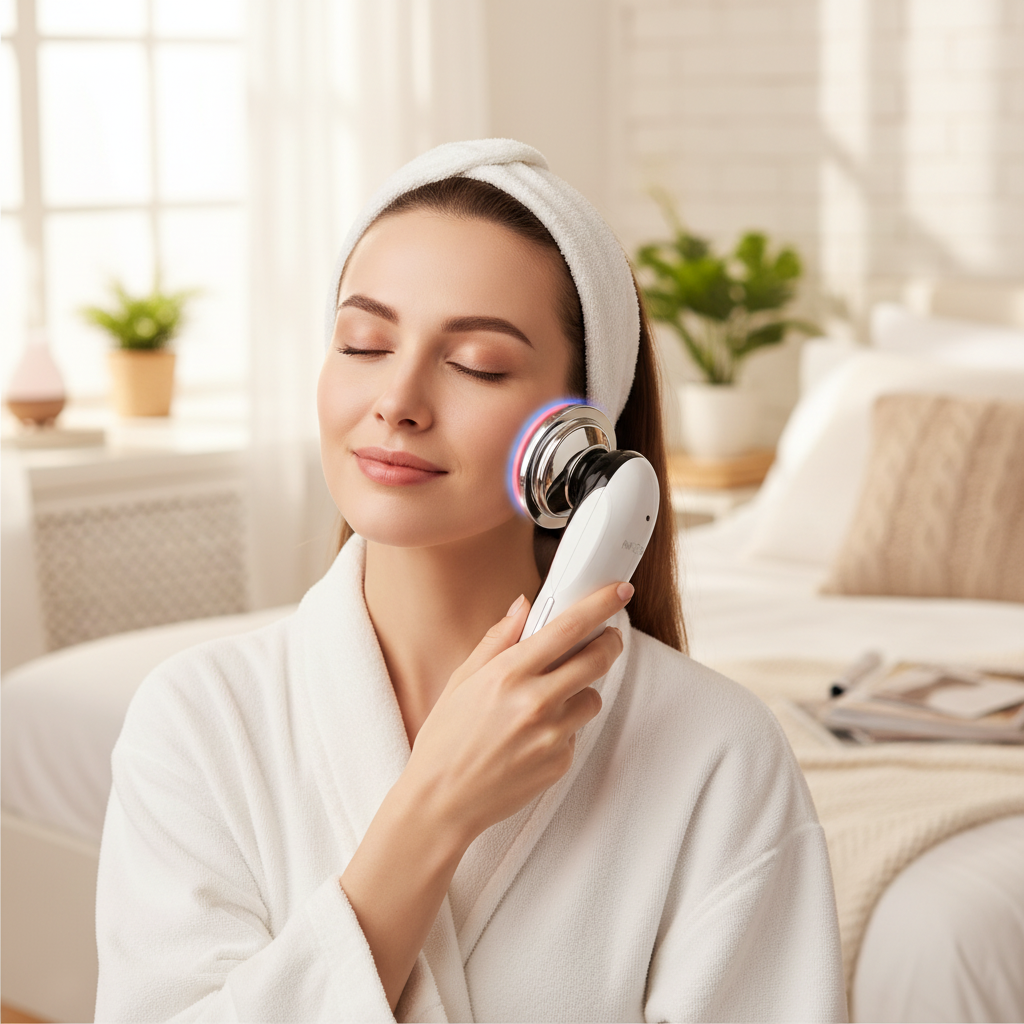 Aparat facial TrustTech 7-in-1 pentru ingrijire si rejuvenare, masaj lifting fata si gat