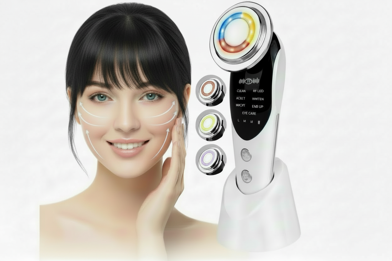 Aparat facial TrustTech 7-in-1 pentru ingrijire si rejuvenare, masaj lifting fata si gat