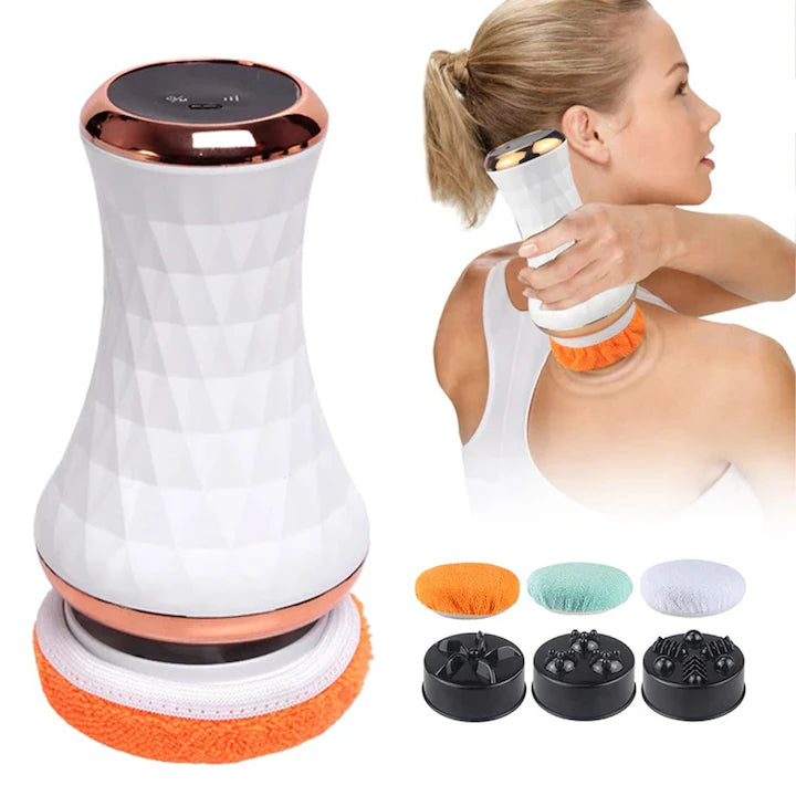 Aparat Masaj Anticelulita fara fir TrustTech Electric Wireless, Reincarcabil, Masaj Corporal Modelare & Drenaj, abdomen, talie, coapse, fese, brate Body Sculpting, 12 trepte, 2800-3000 RPM, incarcare Type-C
